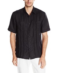 Cubavera Tucking Detail Short Sleeve Woven Shirt With Two Upper Pockets