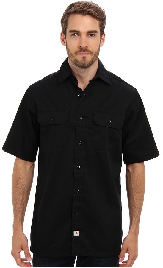 Carhartt Twill Ss Work Shirt Short Sleeve Button Up, $27 | Zappos 