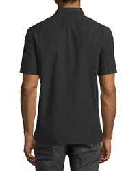Helmut Lang Whisper Short Sleeve Cotton Shirt Black