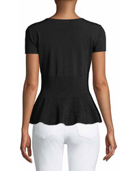 Marled By Reunited Short Sleeve Corset Sweater