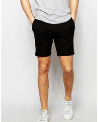 Asos Brand Skinny Tailored Shorts In Black Jersey