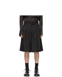 Comme Des Garcons SHIRT Black Carded Wool Gabardine Shorts