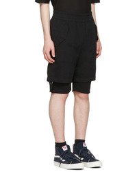 Helmut Lang Black Double Layer Shorts