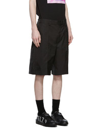 Valentino Black Pleated Twill Shorts