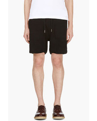 Thom Browne Black Ribbed Cotton Lounge Shorts