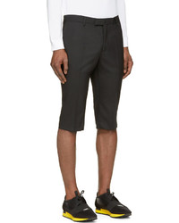 Raf Simons Black Wool Pleated Shorts