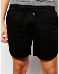 Asos Brand Chino Shorts With Elasticated Waist In Black