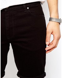Asos Brand Denim Shorts In Super Skinny Fit Mid Length