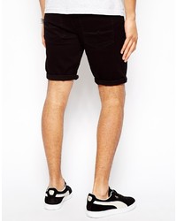 Asos Brand Denim Shorts In Super Skinny Fit Mid Length