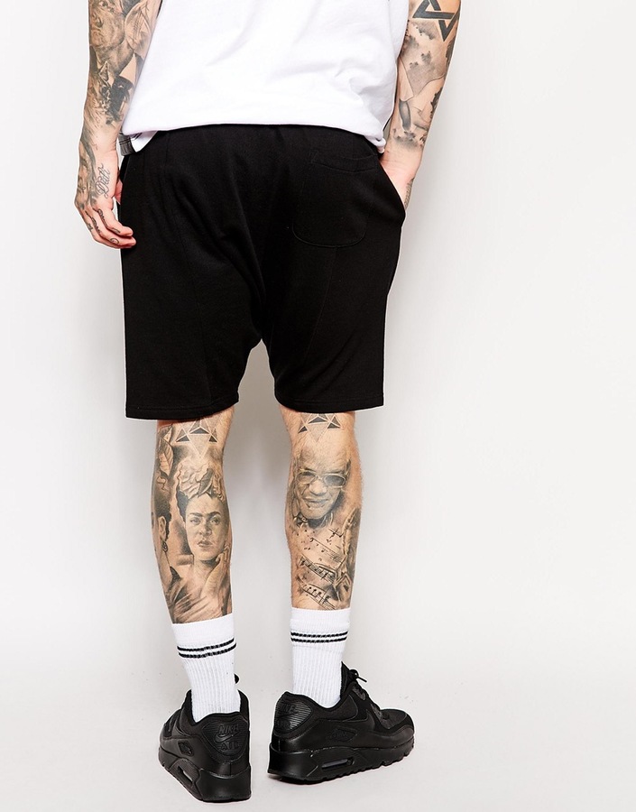 Asos Brand Jersey Shorts In Drop Crotch Mid Length, $23 | Asos ...