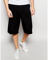 Asos Brand Jersey Shorts With Raw Hem In Black