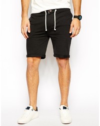 Asos Brand Jersey Shorts With Zip Fly And Button Detail
