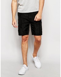 Asos Brand Slim Chino Shorts In Black Nylon
