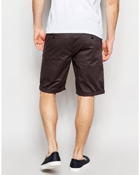 Asos Brand Slim Chino Shorts In Washed Black