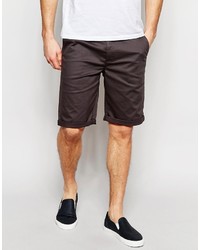Asos Brand Slim Chino Shorts In Washed Black