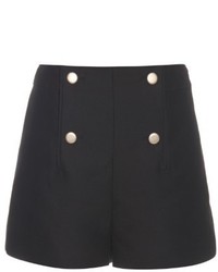 Balenciaga Button Front Cotton And Silk Blend Shorts