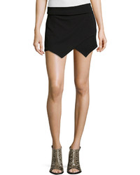 Casual Couture Asymmetric Textured Skort Black