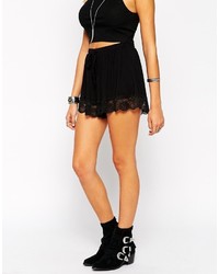 Asos Collection Jersey Culotte Shorts With Lace Hem