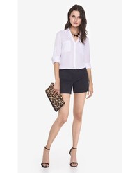 Express Flat Front Stretch Cotton Shorts