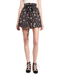 Marc Jacobs High Waist Painted Flower Shorts Black