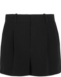 Chloé Iconic Pleated Crepe Shorts Black