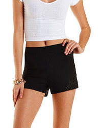 Charlotte Russe Lace Trim High Waisted Shorts
