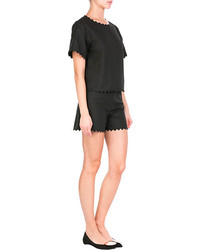 Moschino Cheap & Chic Moschino Cheap And Chic Cotton Shorts With Scalloped Trim