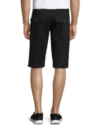 True Religion Ricky Flap Pocket Cutoff Shorts Black