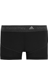 adidas by Stella McCartney Running Climachill Mesh Paneled Stretch Shorts Black