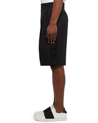 Givenchy Satin Trimmed Pleated Wool And Mohair Blend Bermuda Shorts