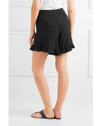 See by Chloe See By Chlo Ruffle Trimmed Crepe Shorts Black