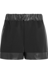 Givenchy Shorts In Neoprene With Leather Trims Black