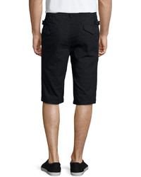 Helmut Lang Side Strap Slim Fit Shorts Black