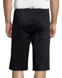 Helmut Lang Tailored Fit Sateen Stretch Shorts Black