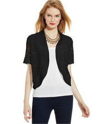Ny Collection Open Front Pointelle Knit Shrug