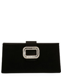 Roger Vivier Tiffany Silk Micro Pochette Bag Black