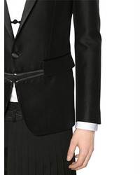 DSQUARED2 London Wool Silk Gabardine Tuxedo Jacket