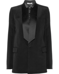 Givenchy Satin Trimmed Silk Cady Tuxedo Jacket Black