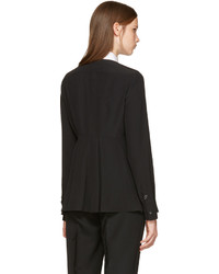 Givenchy Black Silk Contrast Collar Blouse