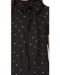 Marc Jacobs Button Flutter Sleeve Top With Crystals