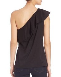Theory Damarill Cotton One Shoulder Blouse