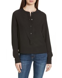 Theory Isalva Classic Georgette Silk Blouse