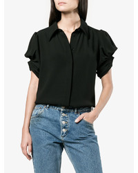 Chloé Puff Sleeved Blouse With Keyhole Detailing