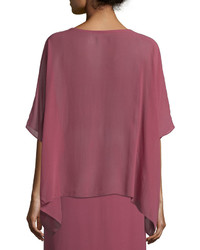 Eileen Fisher Short Sleeve Sheer Silk Box Top