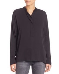 Helmut Lang Silk Open Back Top With Bow
