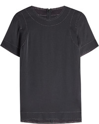 DKNY Silk Top With Contrast Stitching