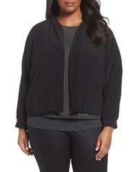 Eileen Fisher Plus Size Silk Bomber Jacket