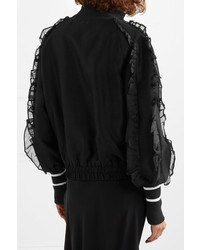 Maggie Marilyn Some Kind Of Wonderful Silk Organza Trimmed Jersey Bomber Jacket