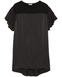 Clu Pleated Sleeve Silk Mini Dress