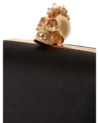 Alexander McQueen Silk Satin Skull Box Clutch
